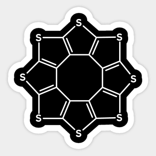 SULFLOWER Molecule Structure Formula C16S8 Sulfur Chemistry Sticker